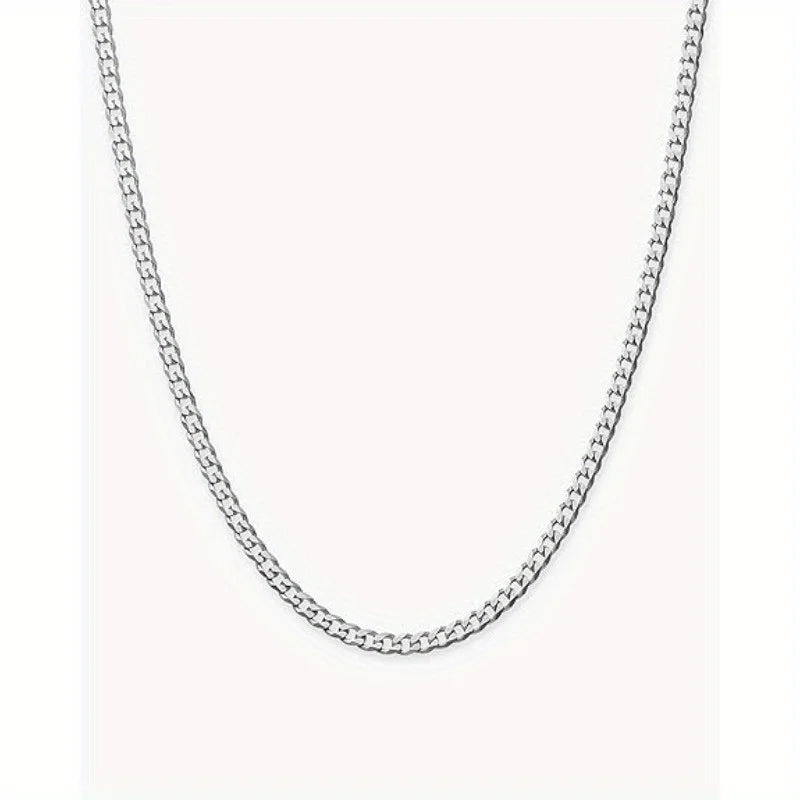3mm Minimalist Stainless Steel Side Chain Necklace