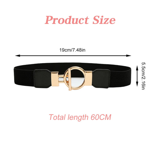 3 Pieces Women Waistbands with Metal Buckle