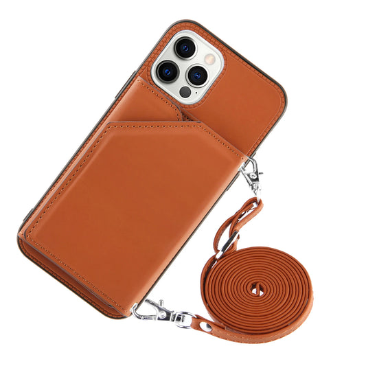 Lanyard Crossbody leather Case For iPhone