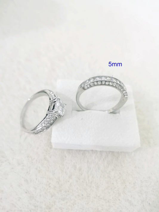 2pcs/set Alliance Engagement Wedding Rings For Women