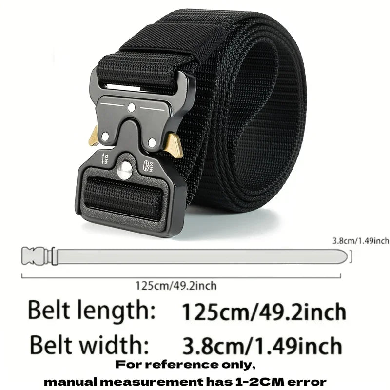 Men's Tactical Belt Heavy-Duty Nylon Belt With Quick-Release Buckle