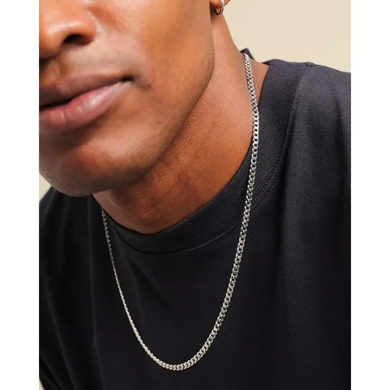 3mm Minimalist Stainless Steel Side Chain Necklace