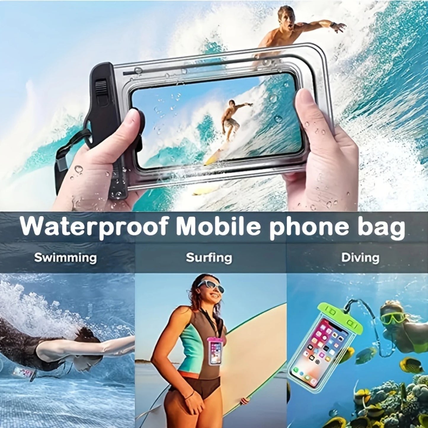3 Packs - Waterproof Phone Pouch
