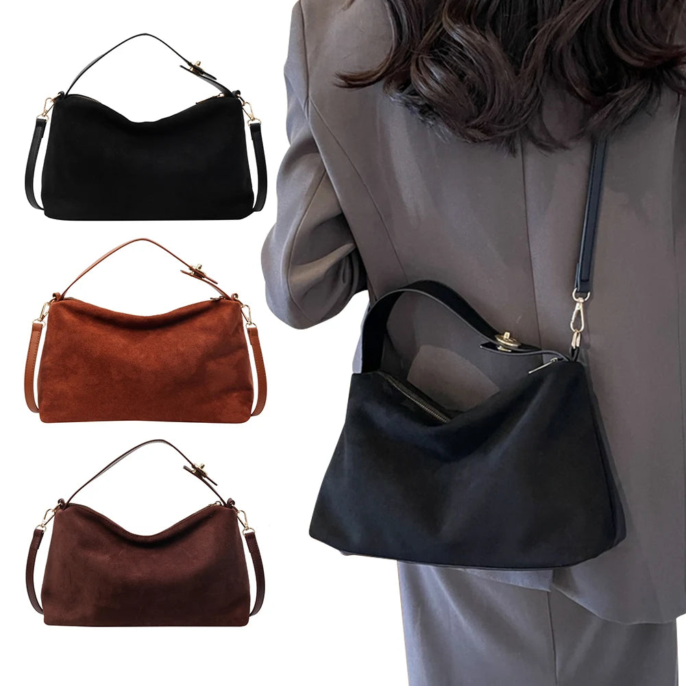Women Suede Shoulder Bag Adjustable