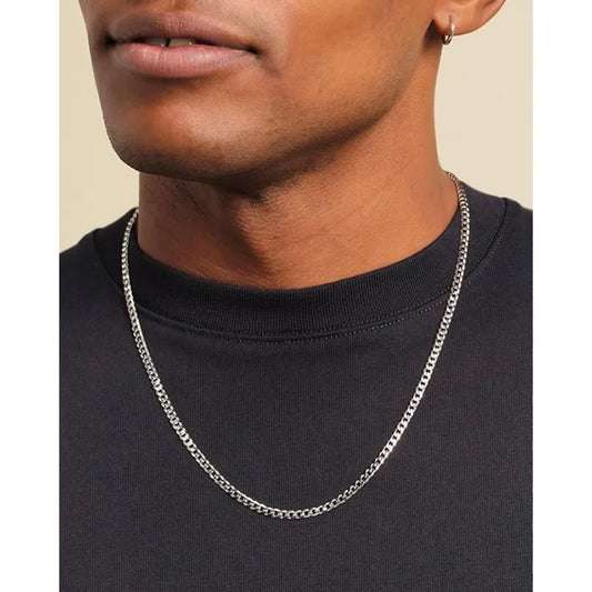 3mm Minimalist Stainless Steel Side Chain Necklace