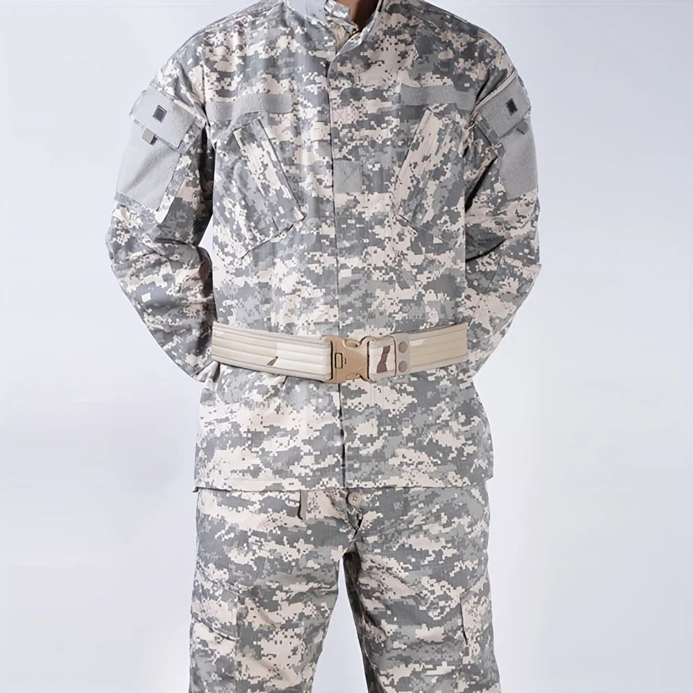 Unisex Adjustable Canvas Belt with Metal Buckle