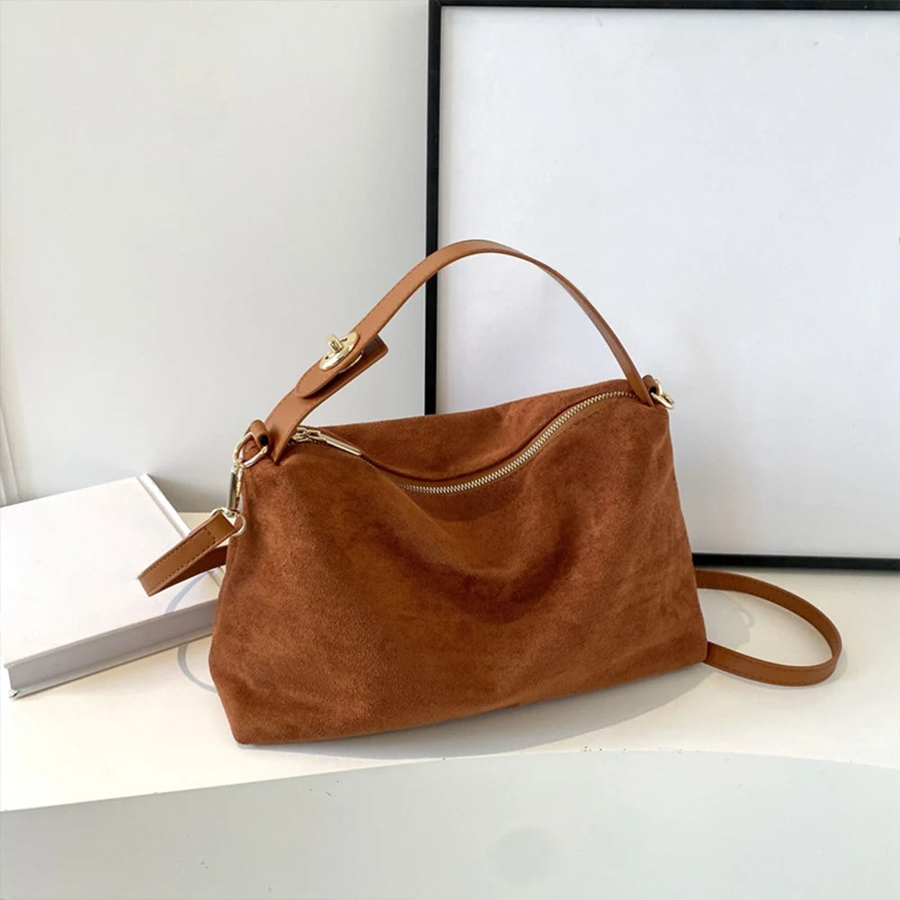 Women Suede Shoulder Bag Adjustable