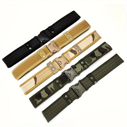 Unisex Adjustable Canvas Belt with Metal Buckle