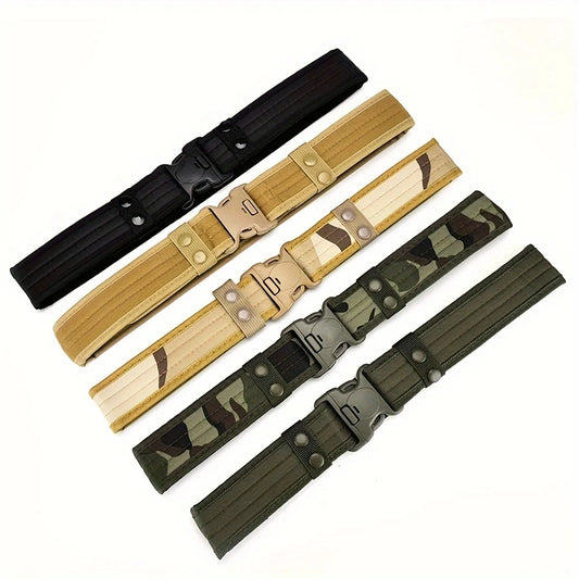 Unisex Adjustable Canvas Belt with Metal Buckle