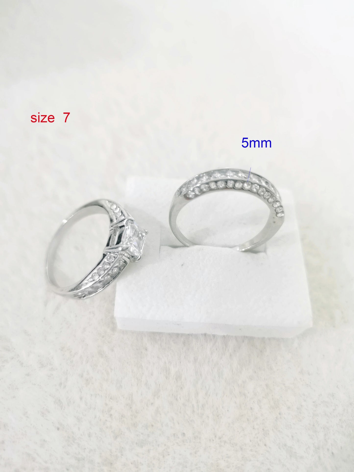 2pcs/set Alliance Engagement Wedding Rings For Women