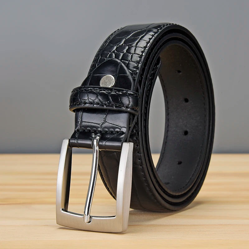 Men imitation alligator belt
