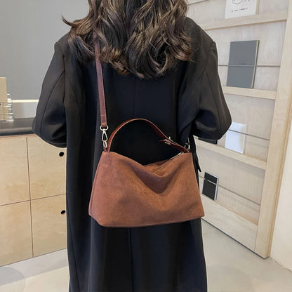 Women Suede Shoulder Bag Adjustable