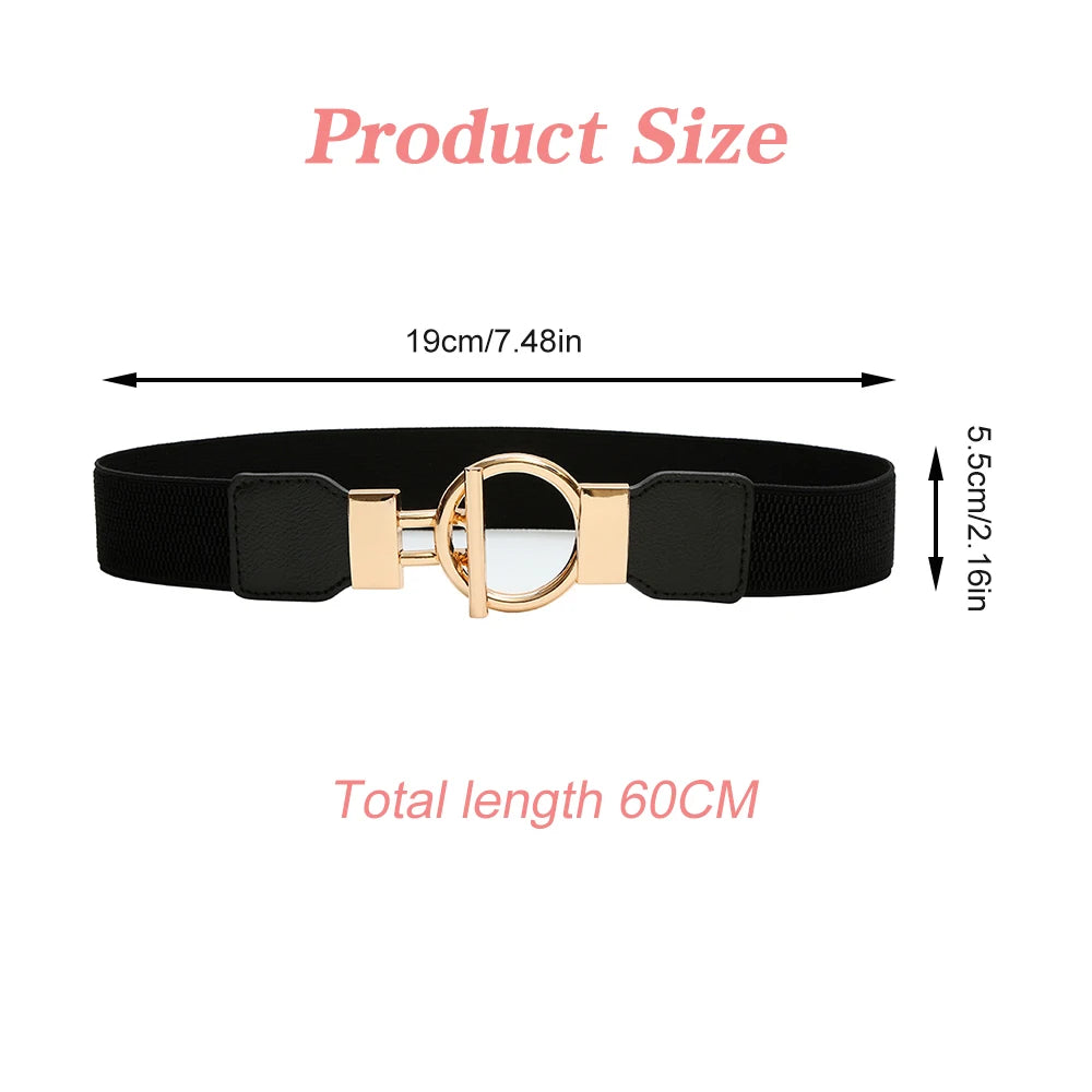 3 Pieces Women Waistbands with Metal Buckle