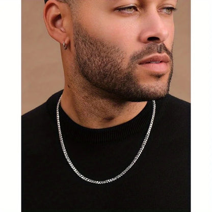 3mm Minimalist Stainless Steel Side Chain Necklace