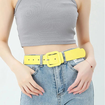 Fashion Women Belt Square Buckle