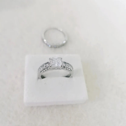 2pcs/set Alliance Engagement Wedding Rings For Women