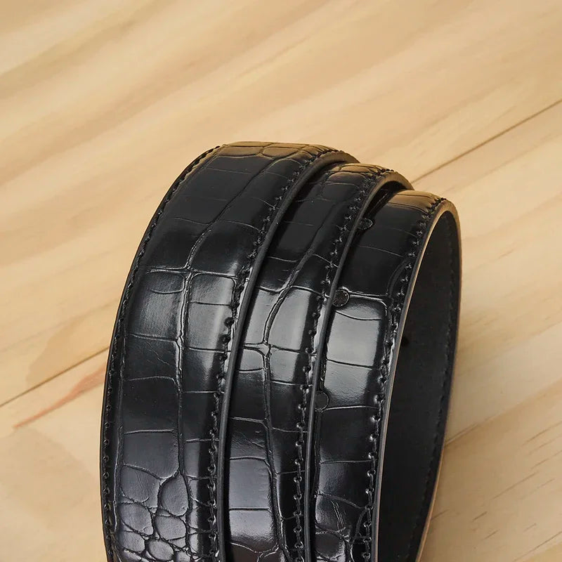 Men imitation alligator belt