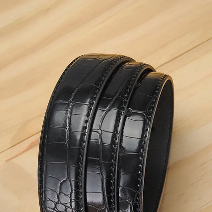 Men imitation alligator belt
