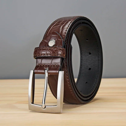 Men imitation alligator belt