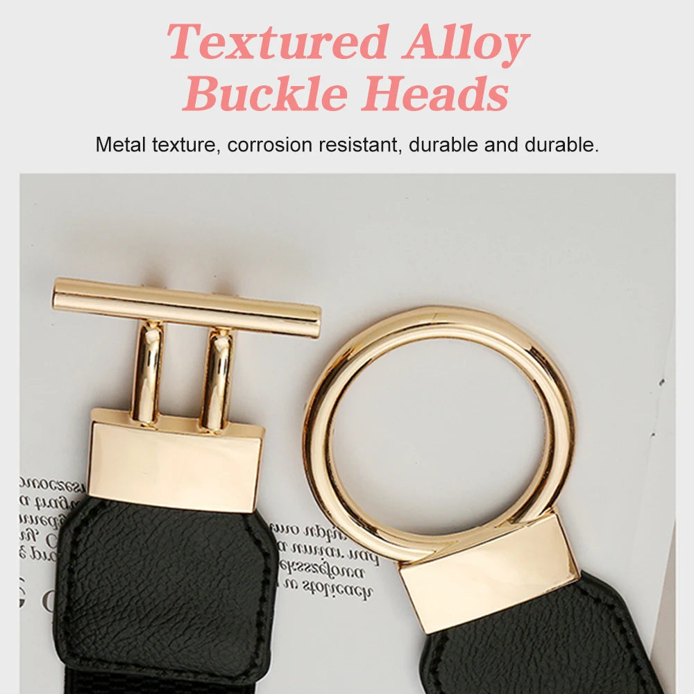 3 Pieces Women Waistbands with Metal Buckle