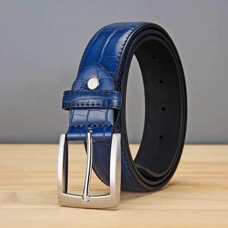 Men imitation alligator belt