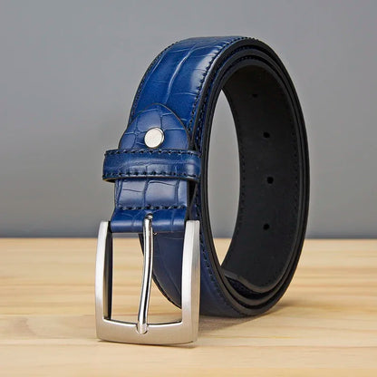 Men imitation alligator belt
