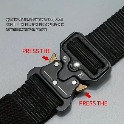 Men's Tactical Belt Heavy-Duty Nylon Belt With Quick-Release Buckle