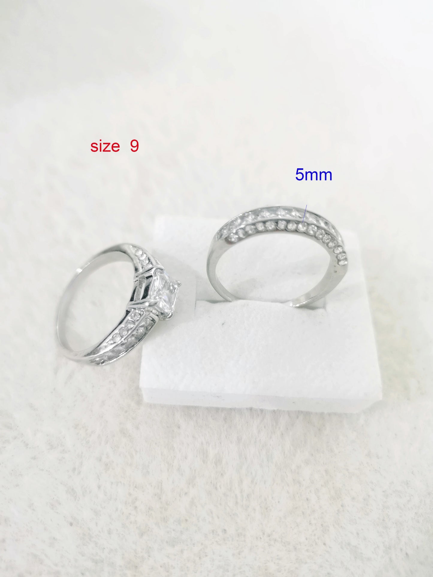 2pcs/set Alliance Engagement Wedding Rings For Women