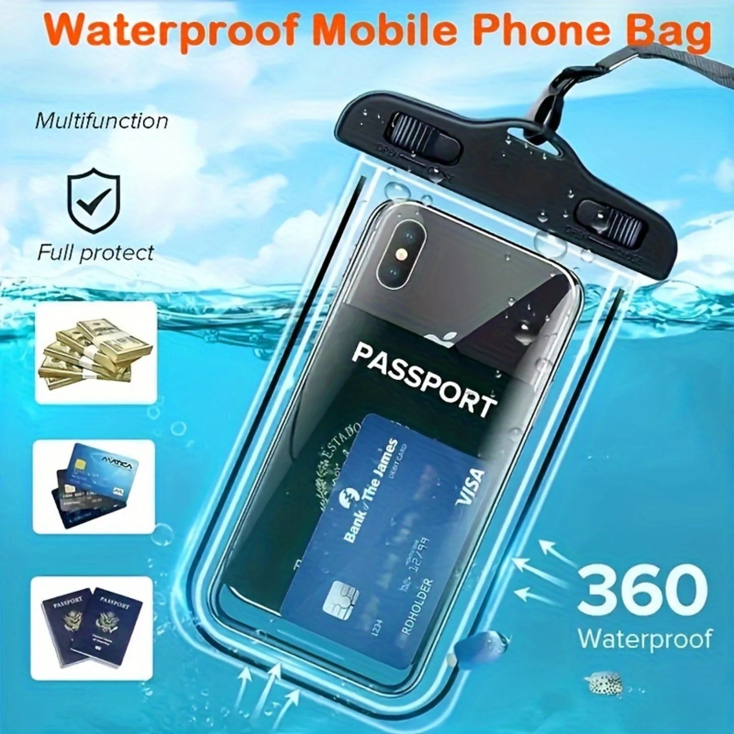 3 Packs - Waterproof Phone Pouch