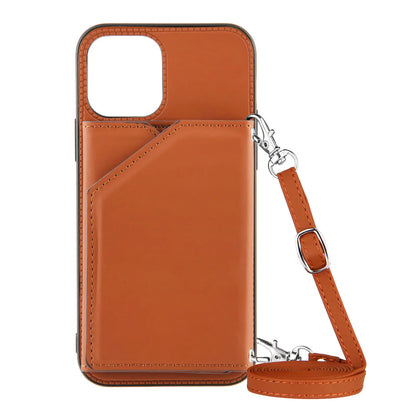 Lanyard Crossbody leather Case For iPhone