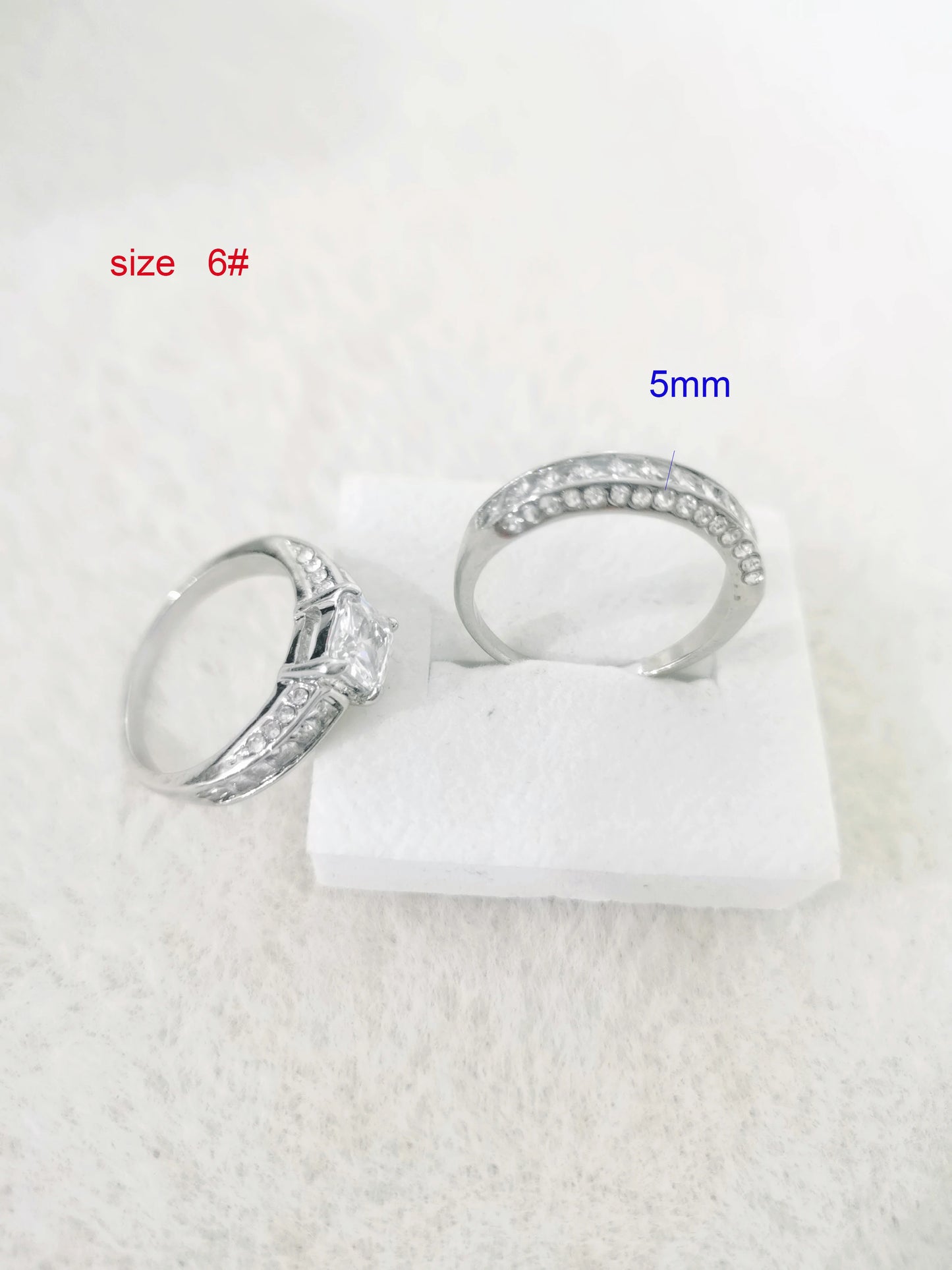 2pcs/set Alliance Engagement Wedding Rings For Women