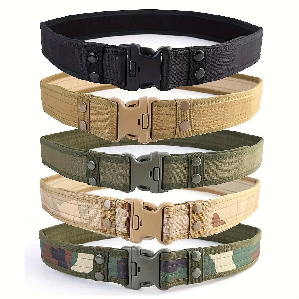 Unisex Adjustable Canvas Belt with Metal Buckle
