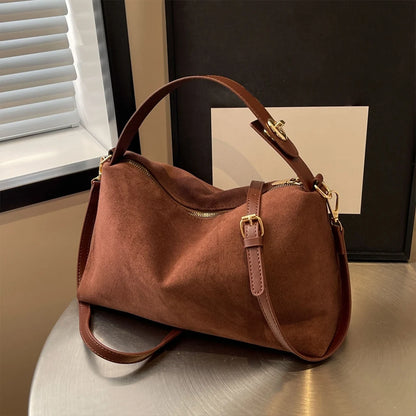 Women Suede Shoulder Bag Adjustable