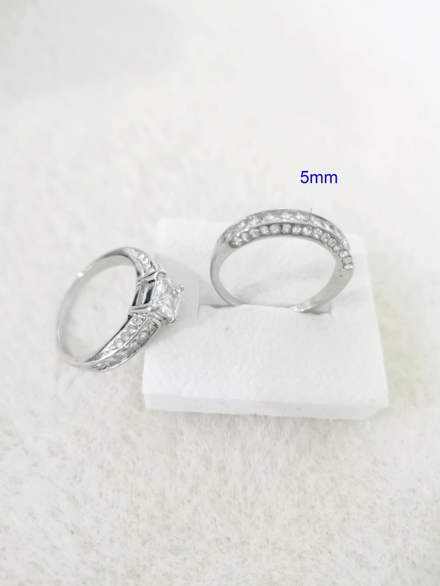 2pcs/set Alliance Engagement Wedding Rings For Women
