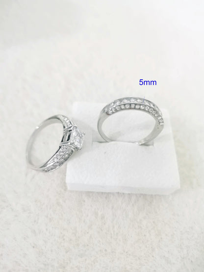 2pcs/set Alliance Engagement Wedding Rings For Women