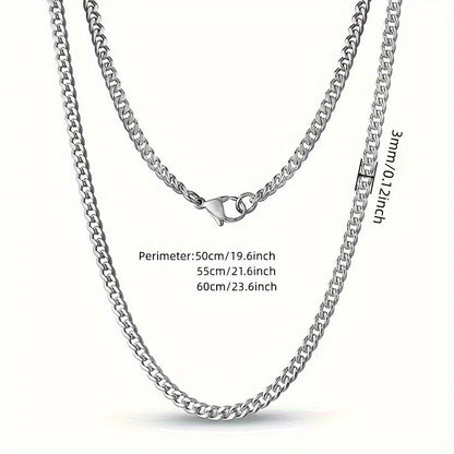 3mm Minimalist Stainless Steel Side Chain Necklace