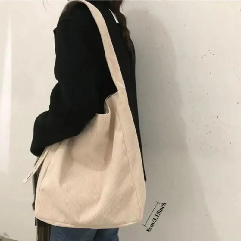 Large Corduroy Shoulder Shopper Bag