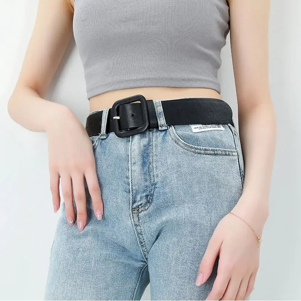 Fashion Women Belt Square Buckle