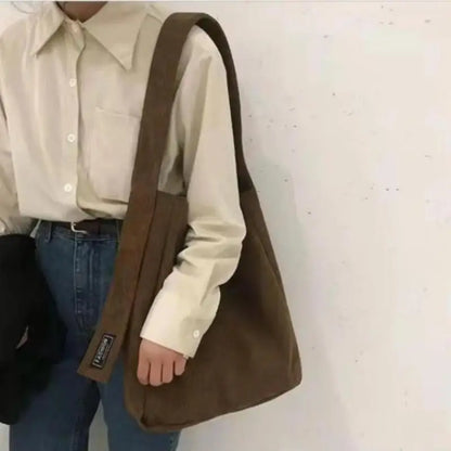 Large Corduroy Shoulder Shopper Bag