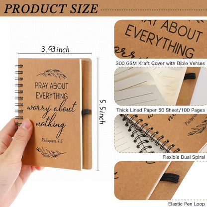 100 Pcs/ 50 Set Christian Gifts Bulk Include Spiral Notebook and Bible Ballpoint Pen