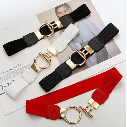 3 Pieces Women Waistbands with Metal Buckle