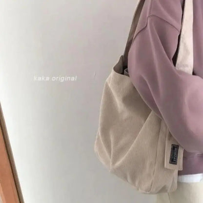 Large Corduroy Shoulder Shopper Bag